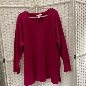 Sillhouettes  Deep Pink V-Neck  long sleeve